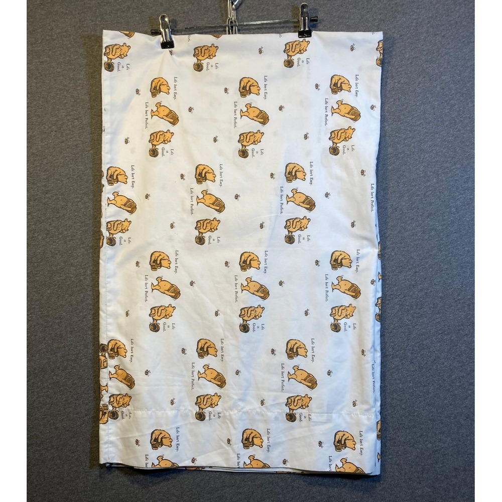2 Berkshire Blanket Winnie the Pooh Life is Good Pillowcases Disney White Gold